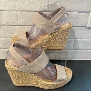 NWOT Katherine Kelly sz 8.5 Orla leather wedge espadrille sandals